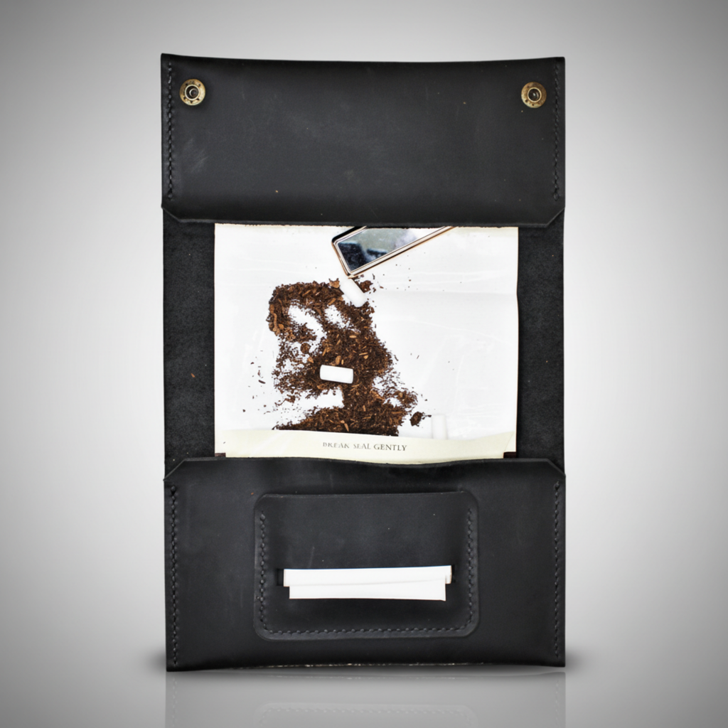 Gerçek Deri Tütün Saklama Çantası Hakiki Deri Tütünlük