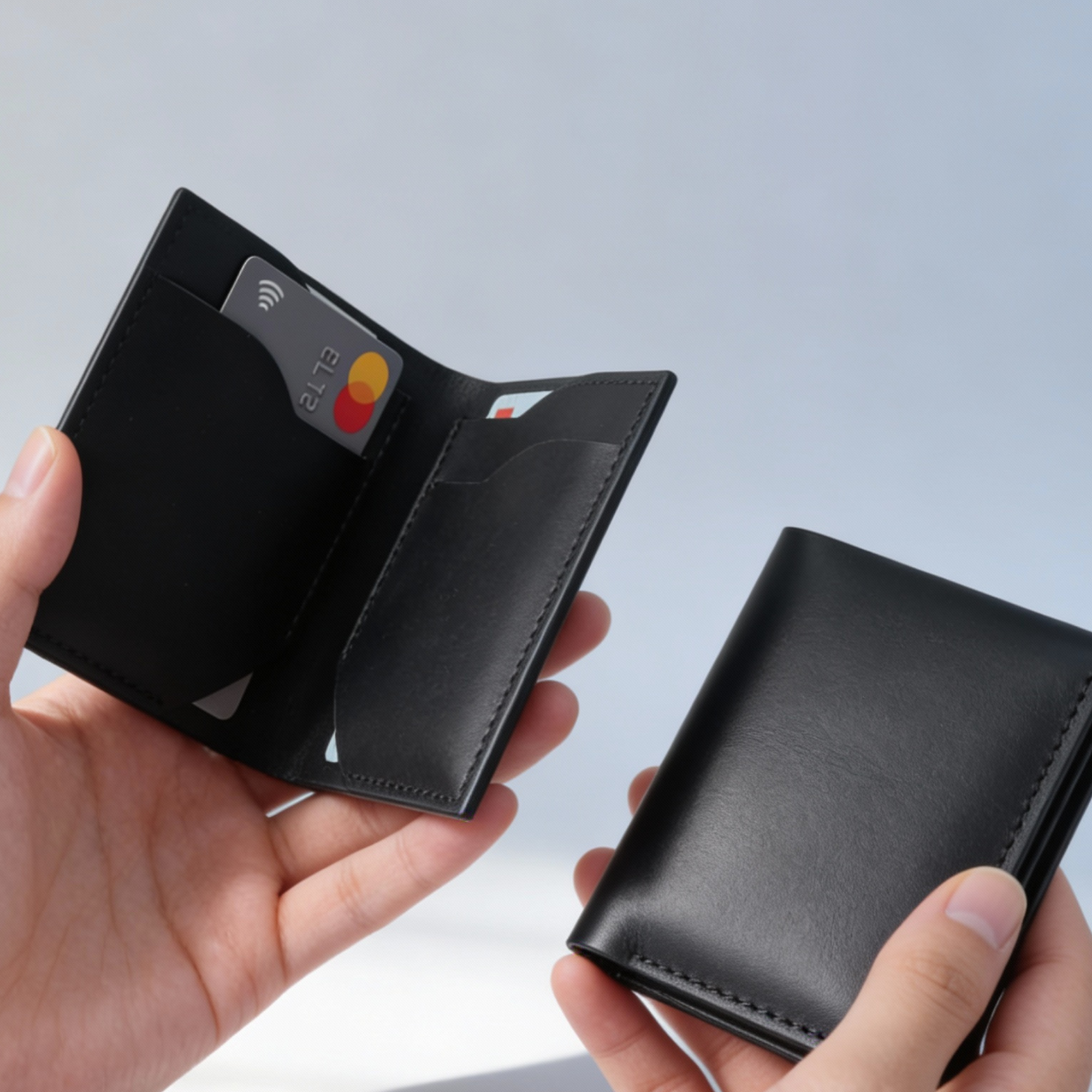 4 Kart Bölmeli Premium Gerçek Deri Cüzdan – Hakiki Deri, İnce ve Şık Tasarım