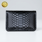 PERLA Hakiki Deri Siyah Katlanır Kartlık - 4 Bölmeli Slim Tasarım