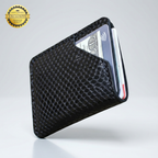 JAGUAR Yılan Derisi Baskılı İşlemeli El Yapımı Hakiki Deri Kartlık