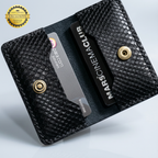 XFOLD Yılan Derisi Baskılı İşlemeli El Yapımı Hakiki Deri Kartlık