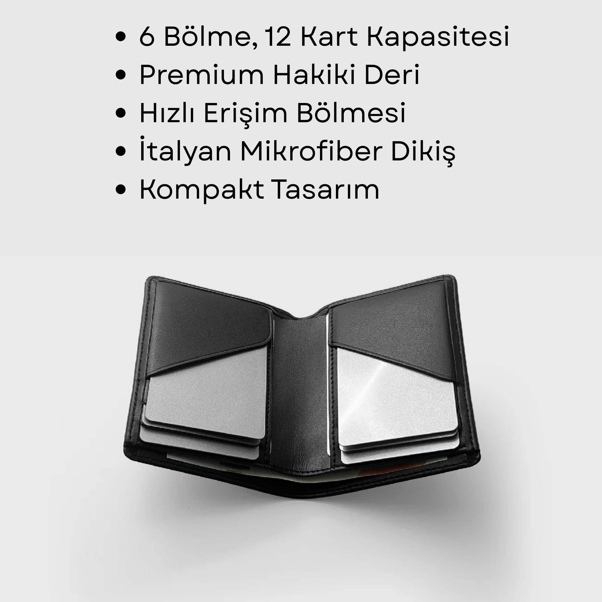 Oliver Dikey Slim Cüzdan - 8.5x10.5cm 6 Kart Bölmeli Hakiki Deri Cüzdan