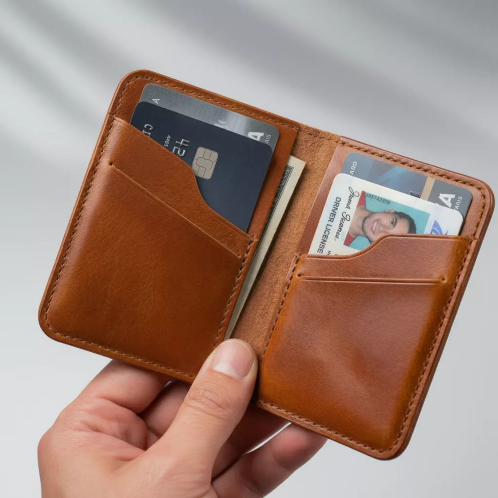 PLM İtalyan Mikrofiber Dikiş Premium Hakiki Deri Kartlık