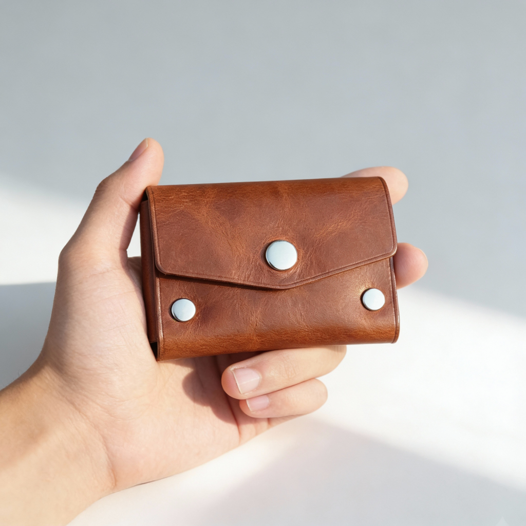 OLMECA Dikişsiz Premium Hakiki Deri Kartlık