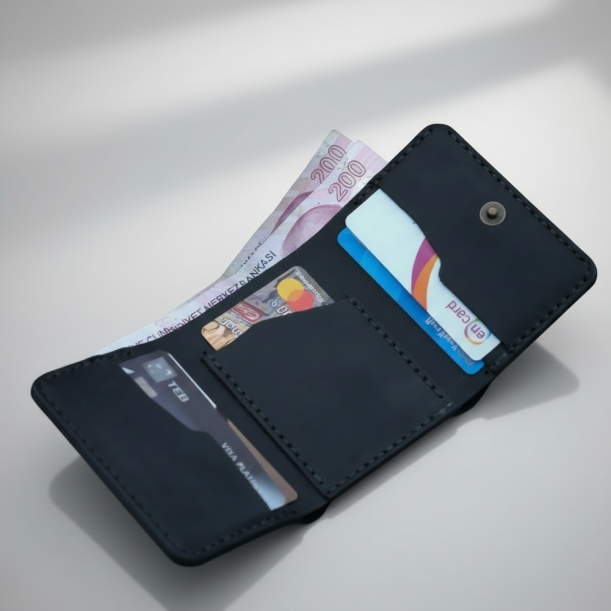 3FOLD İtalyan Mikrofiber Dikiş Premium Hakiki Deri Cüzdan